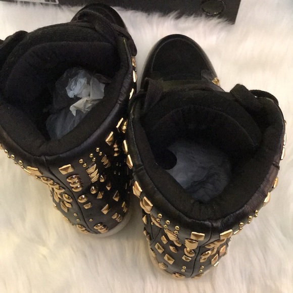 Sz 8 | Retro Madonna | Black & Gold Bootie | High Top Ankle Wedge 🔥 - Picture 8 of 12